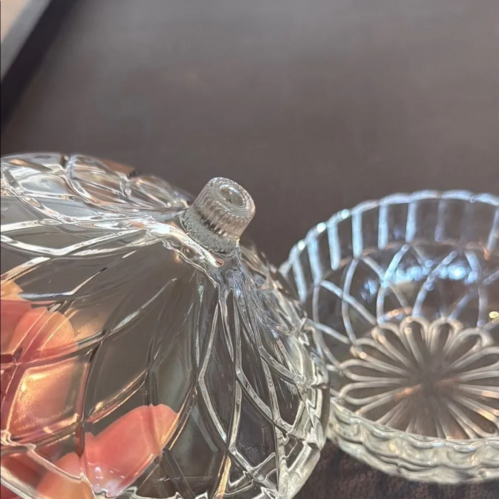 Elegant Glass Candy Dish or Trinket Box